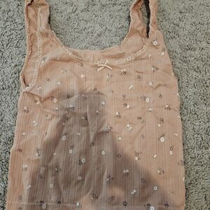 Floral Lace-Trimmed Women's Top